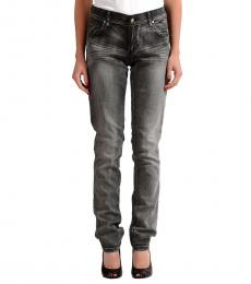 Versace Jeans Grey Polka Dot Embellished Jeans