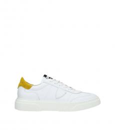 Philippe Model White Mustard Leather Sneakers