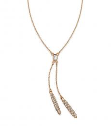 Ralph Lauren Rose Gold Double Drop Pendant Necklace
