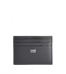 Cavalli Class Grey Textured Leather Card Holder