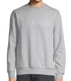 Calvin Klein Grey Logo Cotton-Blend Sweatshirt