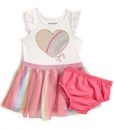 Juicy Couture Baby Girls Multicolor Rainbow Heart Tulle Skirt Dress