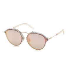 Christian Dior White Marble-Gold Logo Sunglasses