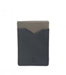 Original Penguin Navy Colorblock Leather Card Case