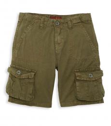 7 For All Mankind Little Boys Olive Washed Cargo Shorts