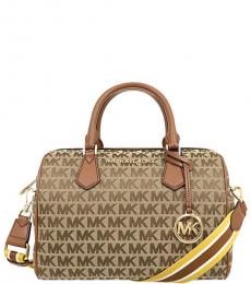 Michael Kors Beige Bedford Signature Medium Satchel