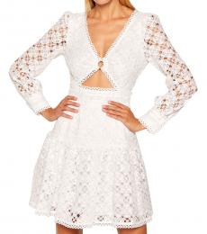 Michael Kors White Medallion Lace Cutout Dress