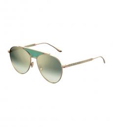 Jimmy Choo Gold-Green Mirror Aviator Sunglasses
