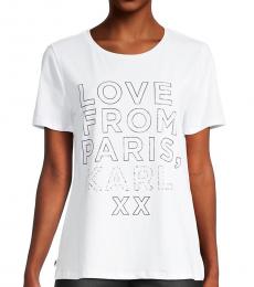 Karl Lagerfeld White Black Love From Paris T-Shirt