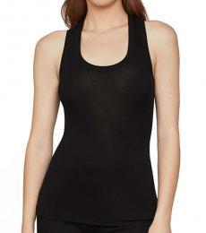 BCBGMaxazria Black Liza Ribbed Racerback Tank Top