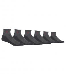 Dark Grey 6-Pk. Athletic Quarter Socks