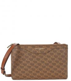 Karl Lagerfeld Dark Brown Doreen Medium Crossbody Bag