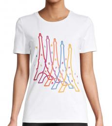 White Eiffel Tower Graphic T-Shirt