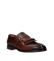 Brown Fringes Leather Loafers