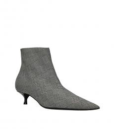 Grey Fabric Ankle Booties