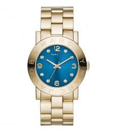 Golden Blue Dial Watch