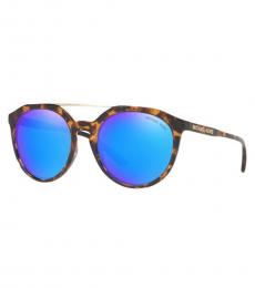 Michael Kors Blue Brow-Bar Pilot Sunglasses