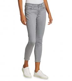 7 For All Mankind Light Grey Ankle Skinny Jeans