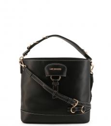 Love Moschino Black Solid Small Bucket Bag