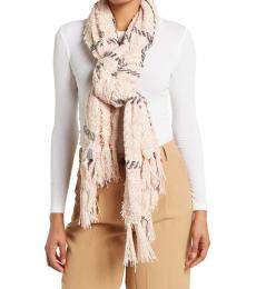 Pink White Houndstooth Plaid Scarf