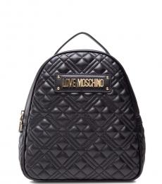 Love Moschino Black Quilted Small Backpack