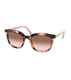 Prada Brown Gradient Rectangular Sunglasses