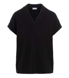Brunello Cucinelli Dark Grey V-Neck T-Shirt