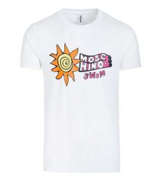 Moschino White Swim Logo Details T-Shirt