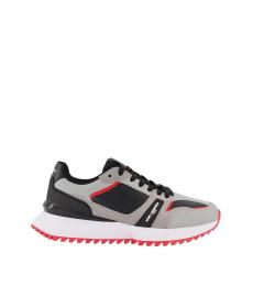 Karl Lagerfeld Grey Leather Runner Sneakers