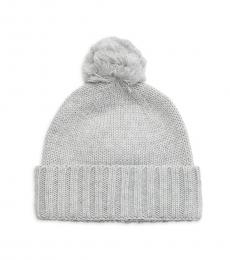 UGG Grey Pom-Pom Knit Beanie Hat