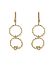 DKNY Golden Double Drop Knot Earrings