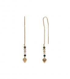 Lucky Brand Golden Charm Threader Earrings