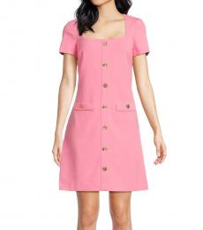 Karl Lagerfeld Pink Square Neck Shirtdress
