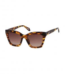 Just Cavalli Brown Havana Square Sunglasses