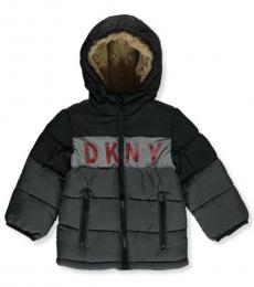 DKNY Baby Boys Charcoal/Black Chest Logo Jacket
