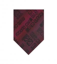 Roberto Cavalli Black Red Ikat Tie