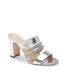 Silver Cambrie Strappy Heels