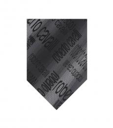 Roberto Cavalli Black Grey Ikat Tie