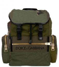 Dolce & Gabbana Khaki Military Large Backpack
