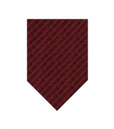 Roberto Cavalli Maroon Signature Embroidery Tie