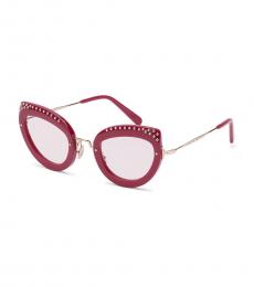Philipp Plein Red Studs Cat Eye Sunglasses