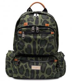 Dolce & Gabbana Green Printed Large Backpack