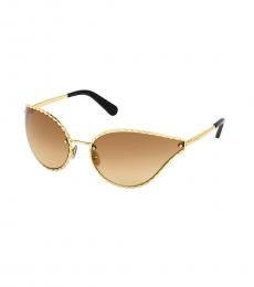 Brown Gold Cat Eye Sunglasses
