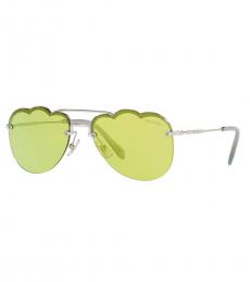 Miu Miu Green Irregular Sunglasses