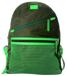 Green Solid Large Backpack