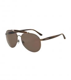 Giorgio Armani Bronze Matte Brown Aviator Sunglasses