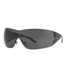 Versace Dark Grey Singature Shield Sunglasses