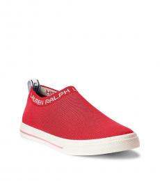 Ralph Lauren Candy Red Jordyn Slip-On Sneakers
