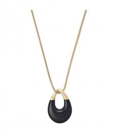 Michael Kors Gold Autumn Luxe Black Acetate Neckpiece