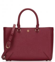 Tory Burch Imperial Garnet Emerson Zip Medium Tote